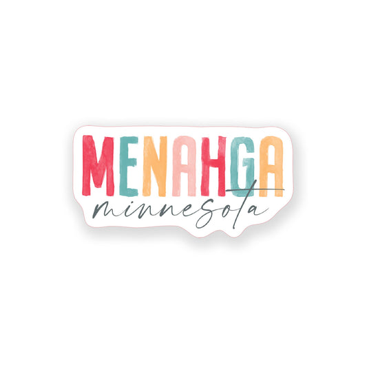 Vinyl Magnet-Watercolor City Menahga Minnesota -0
