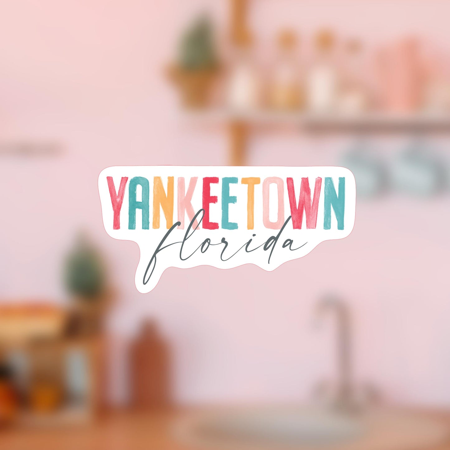 Vinyl Magnet-Watercolor City Yankeetown Florida -4