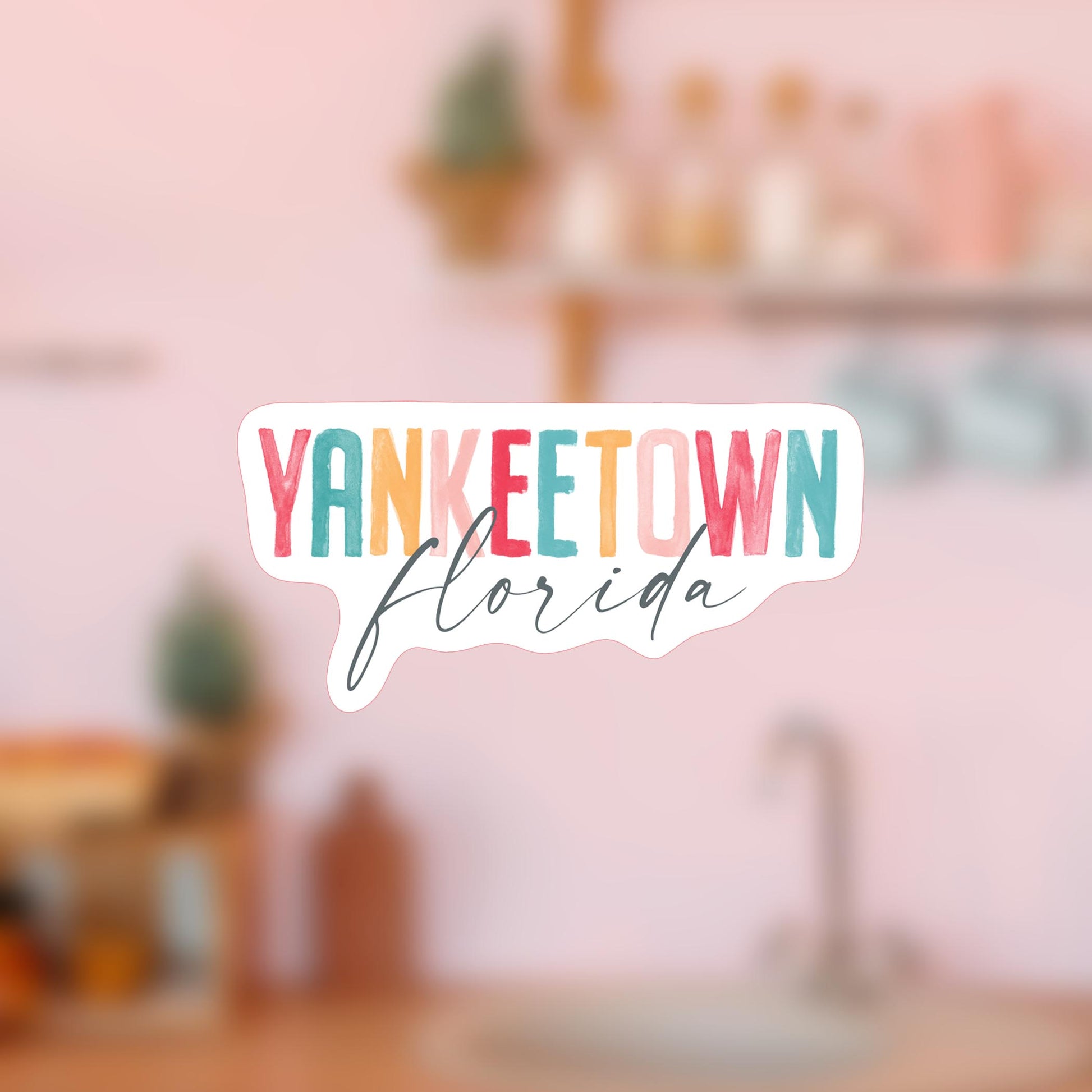 Vinyl Magnet-Watercolor City Yankeetown Florida -4