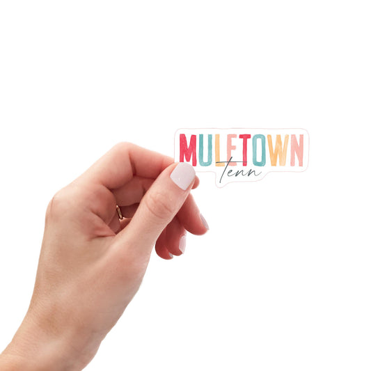 Vinyl Magnet-Watercolor City Muletown Tenn -0
