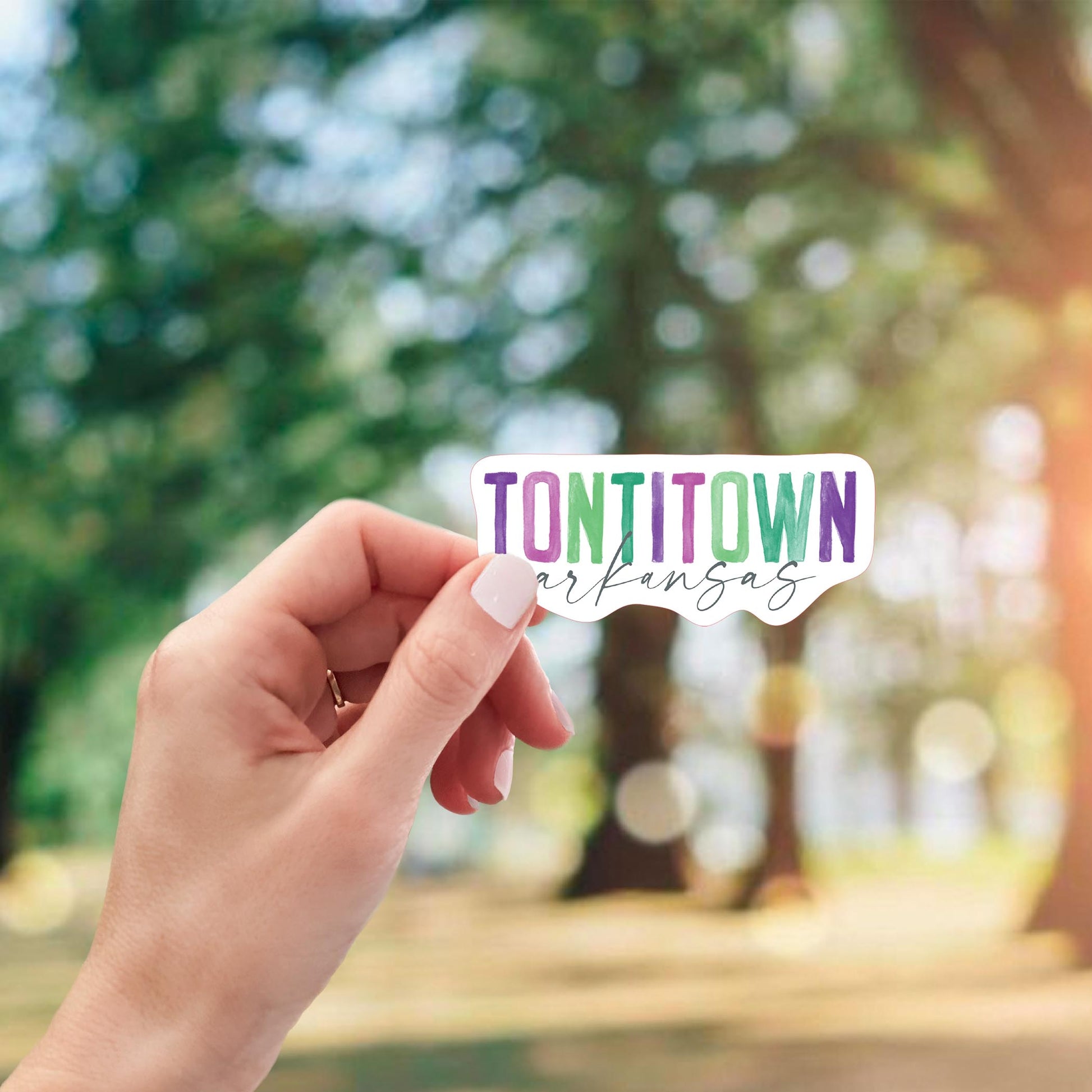 Vinyl Magnet-Watercolor City Tontitown Arkansas -1