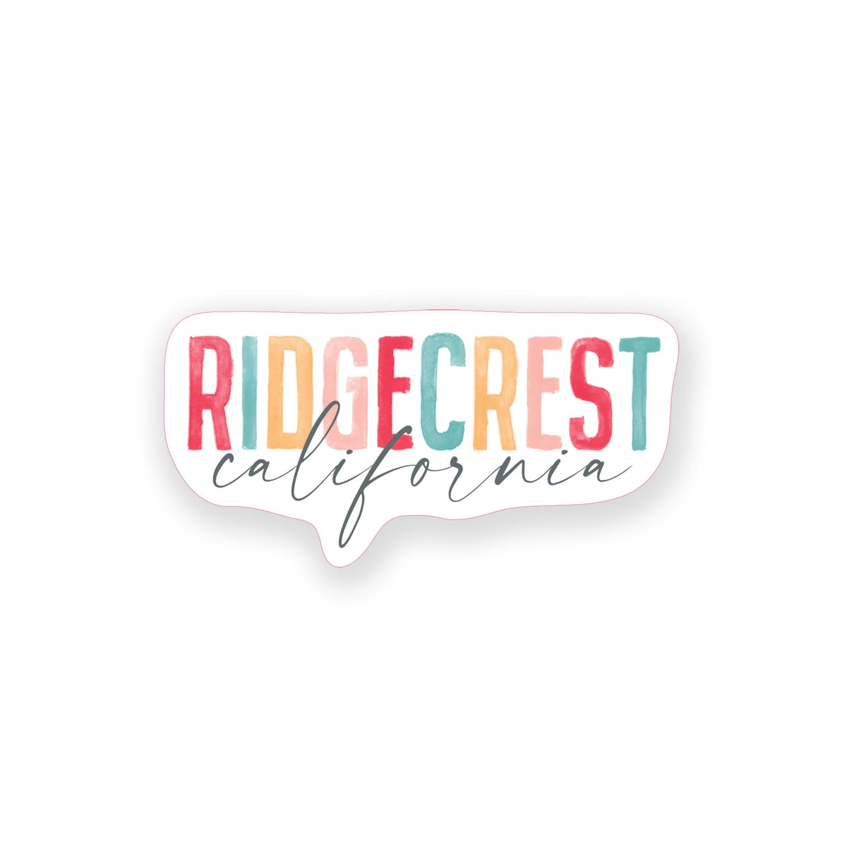 Vinyl Magnet-Watercolor City Ridgecrest California -0