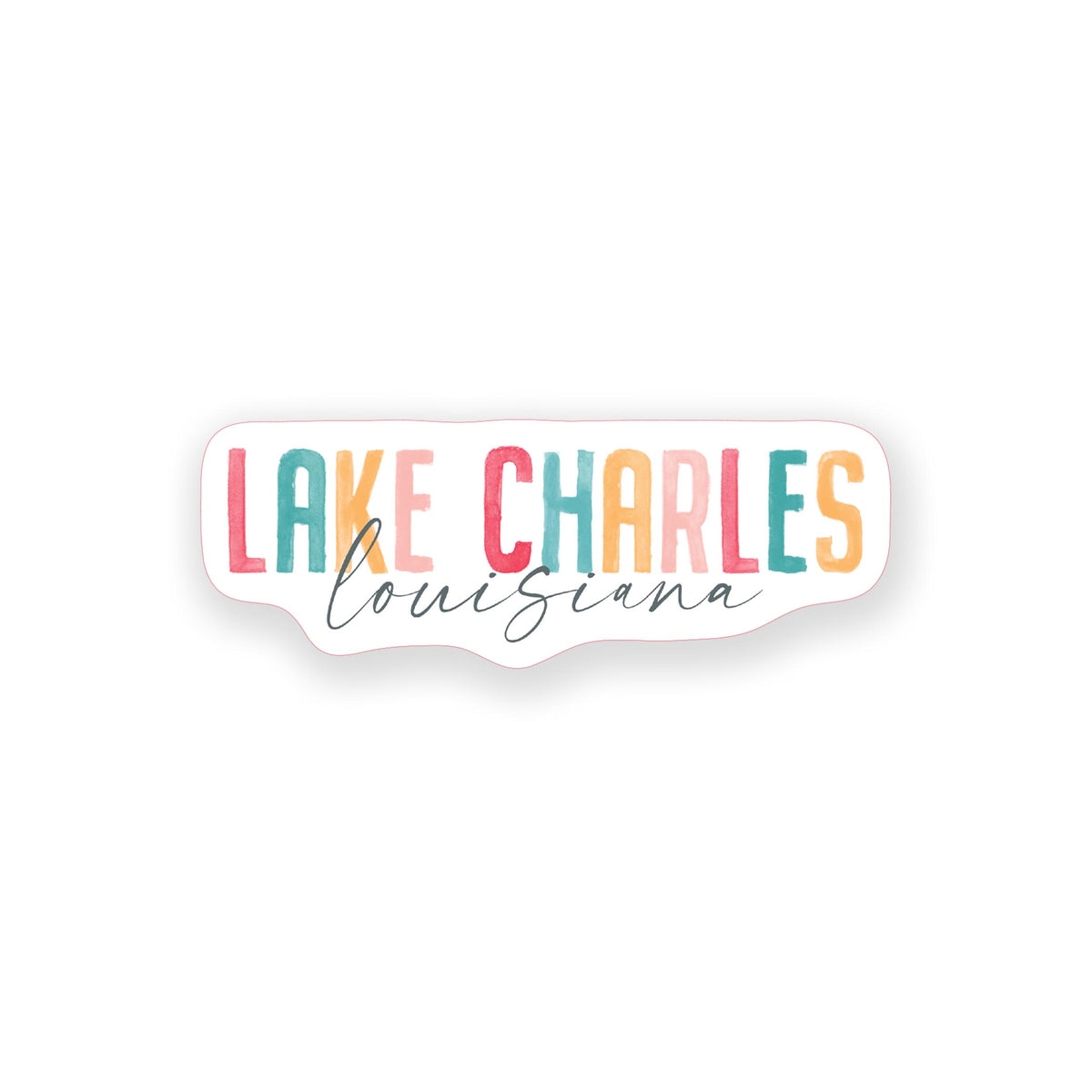 Vinyl Magnet-Watercolor City Lake Charles Louisiana -0