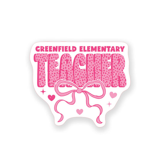 Vinyl Magnet-Love+Local Classroom Coquette Teacher Bow -0