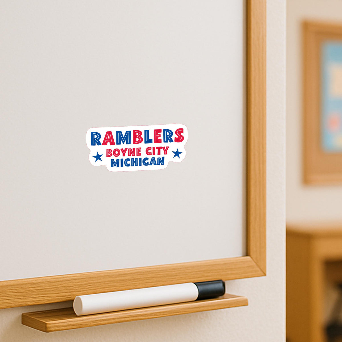 Vinyl Magnet-Game Day Stars Ramblers Boyne City Michigan -3
