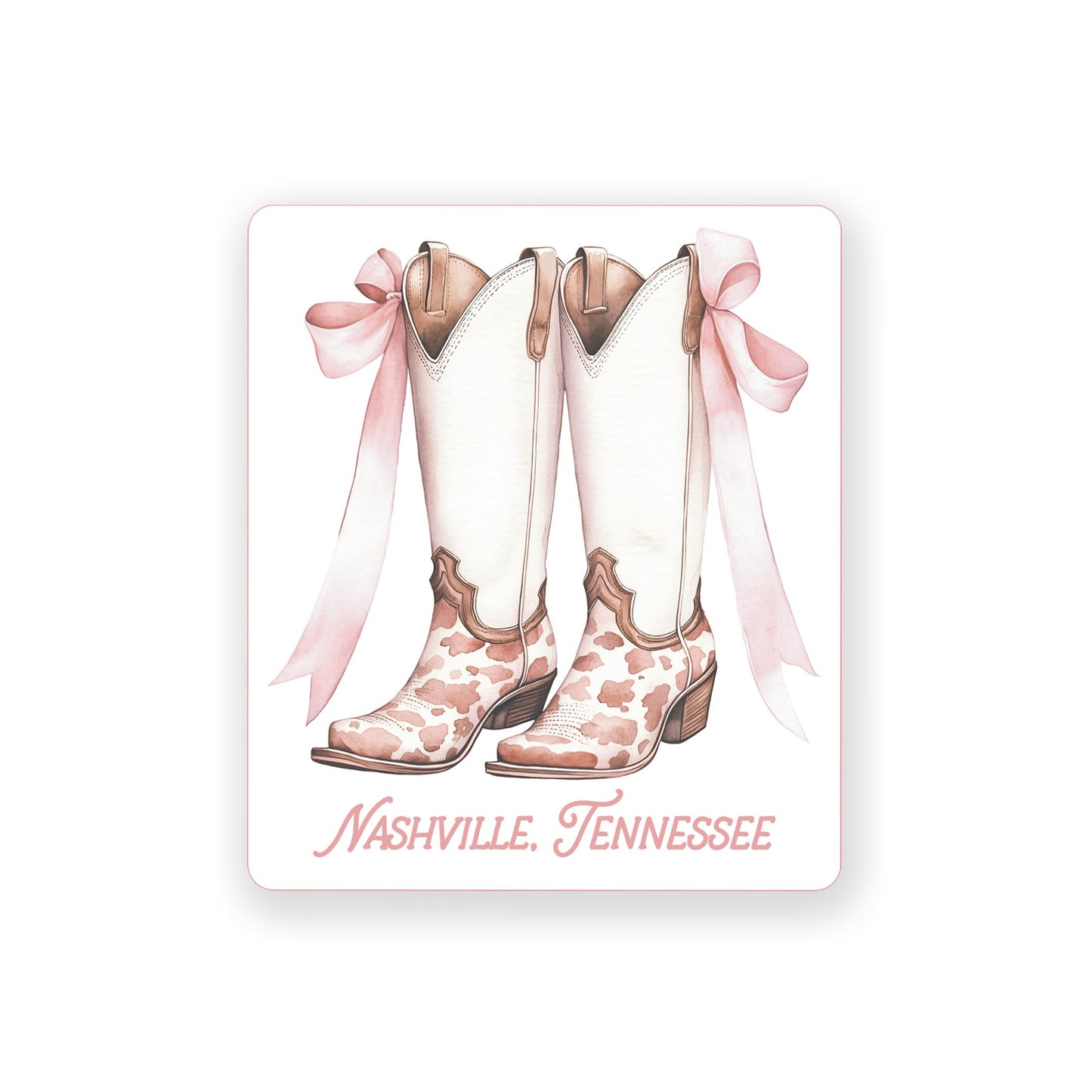 Vinyl Magnet-Love+Local Coquette Cowgirl Boots -0
