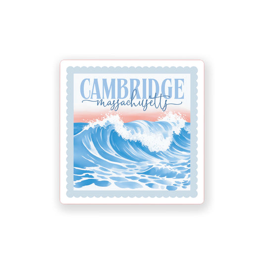 Vinyl Magnet-Love+Local New England Tides Wave -0