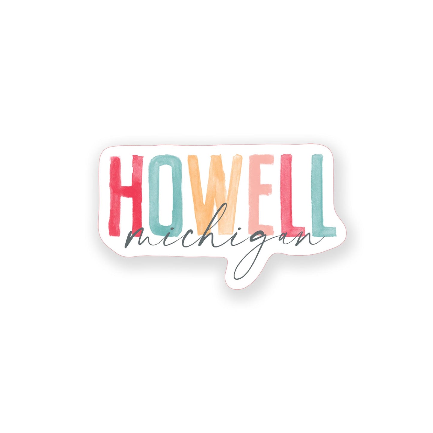 Vinyl Magnet-Watercolor City Howell Michigan -0