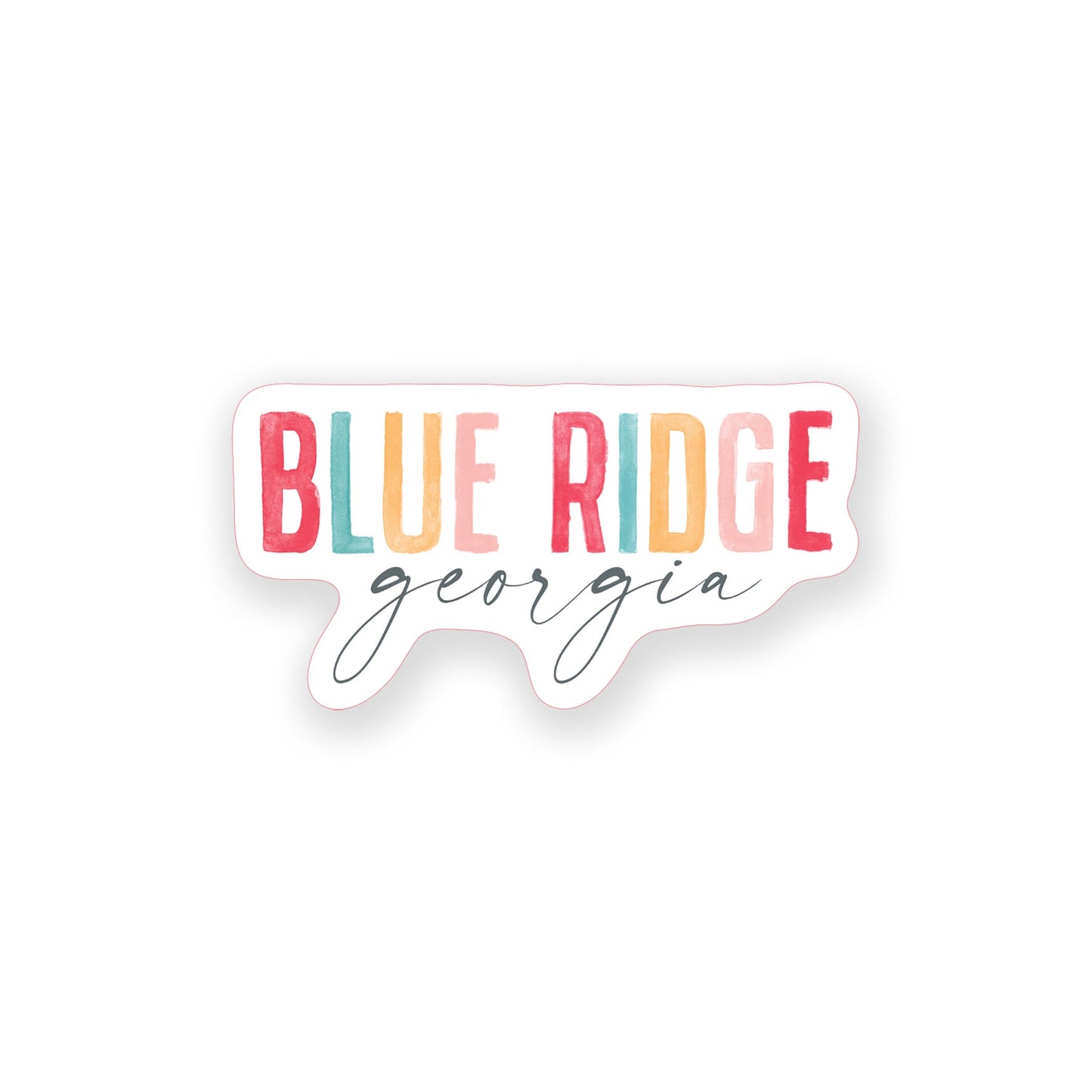 Vinyl Magnet-Watercolor City Blue Ridge Georgia -0
