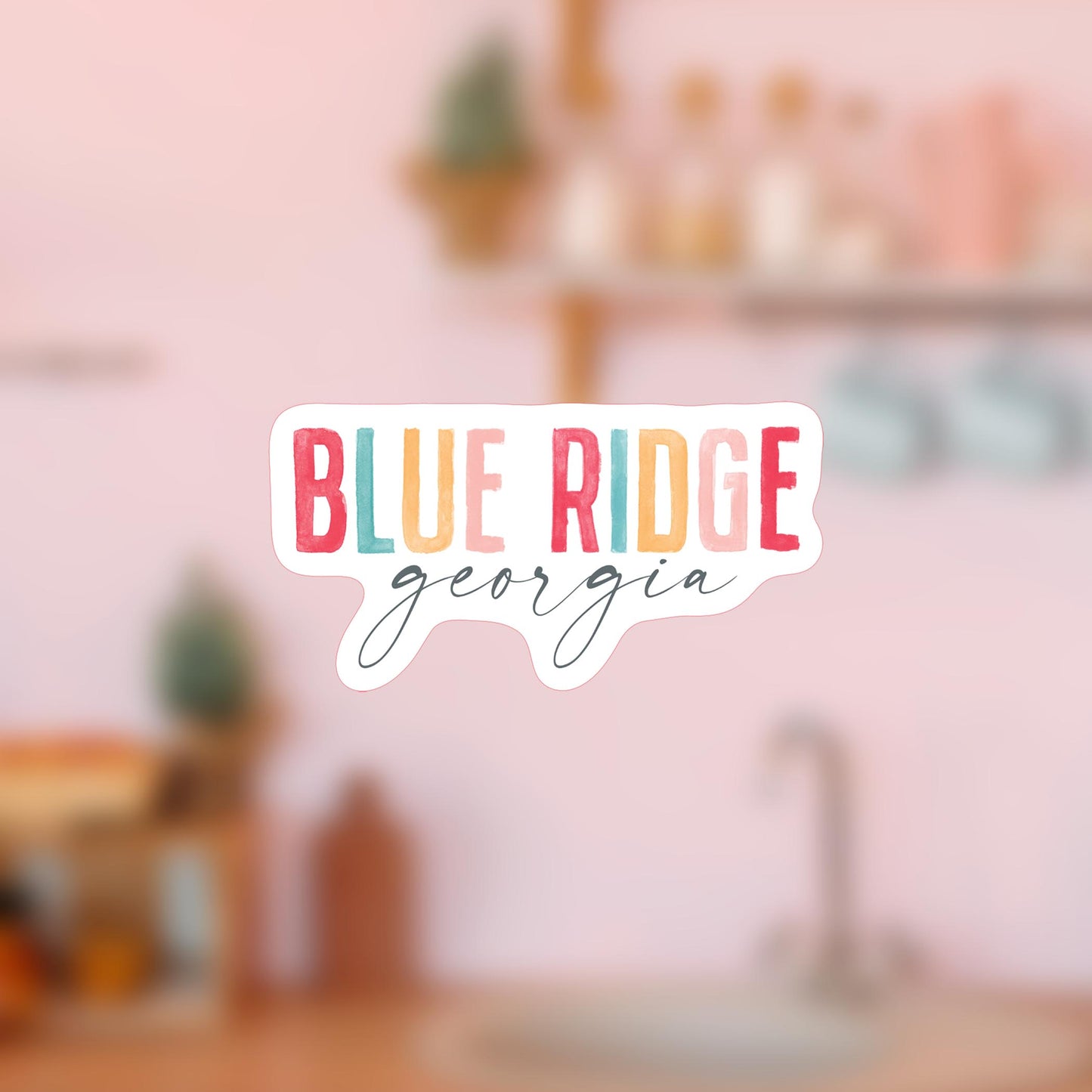 Vinyl Magnet-Watercolor City Blue Ridge Georgia -4