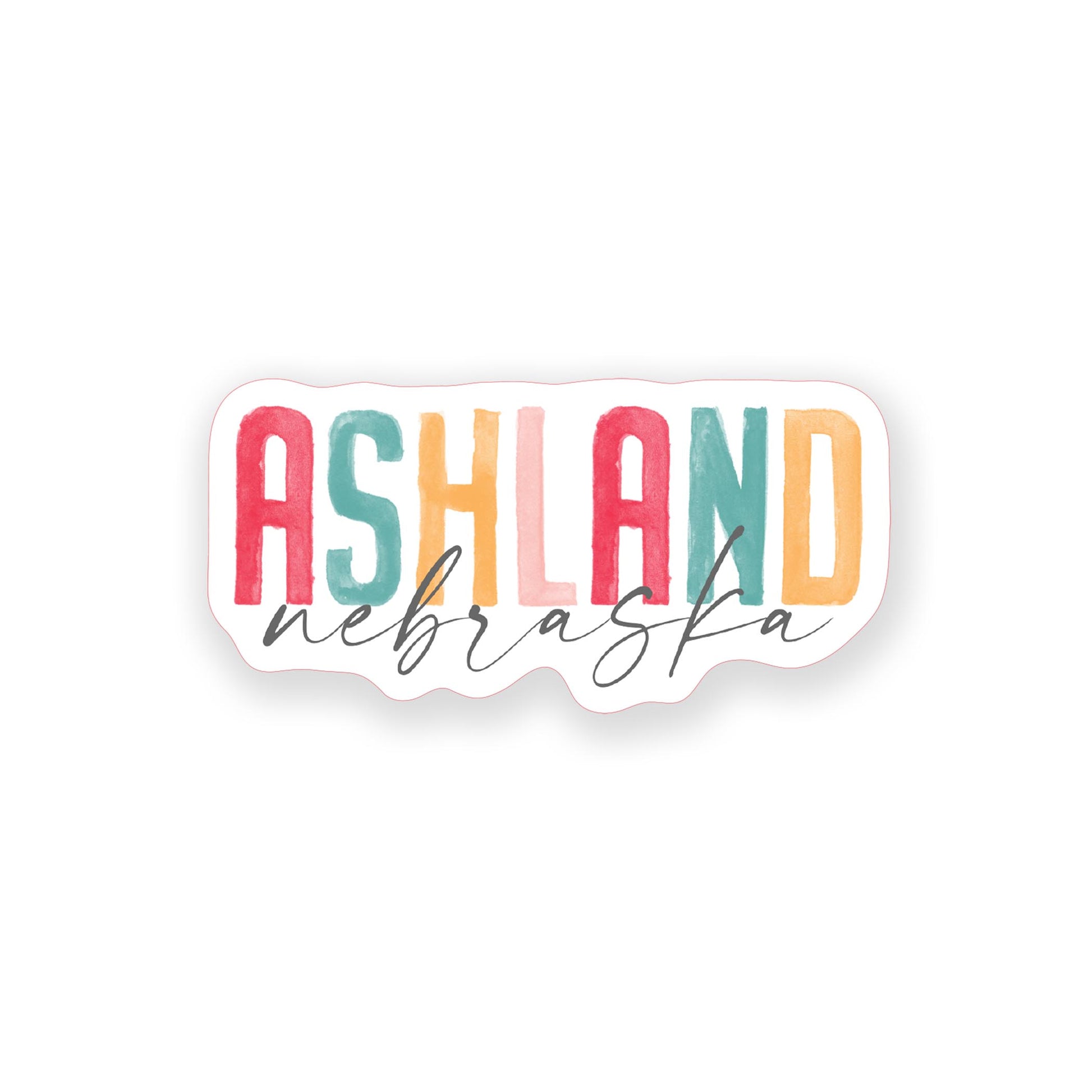 Vinyl Magnet-Watercolor City Ashland Nebraska -0