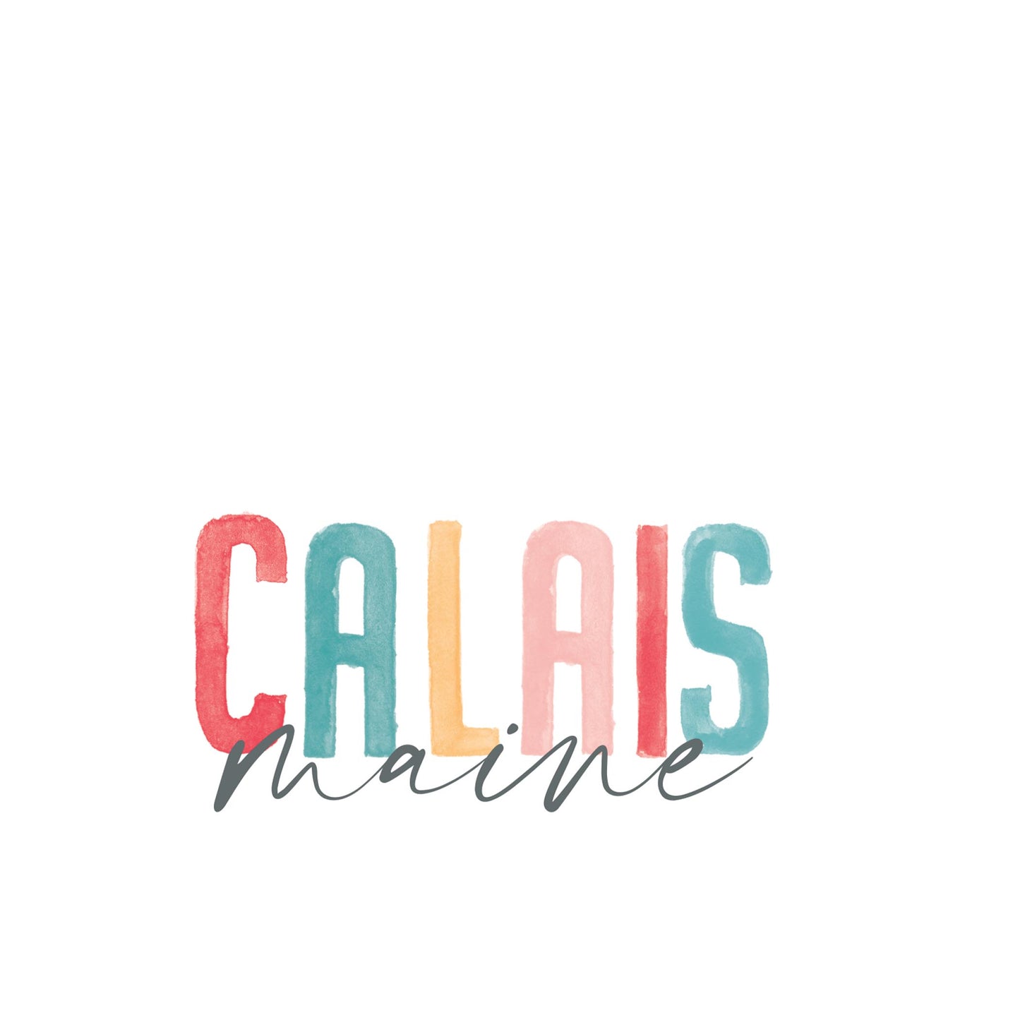 Vinyl Magnet-Watercolor City Calais Maine