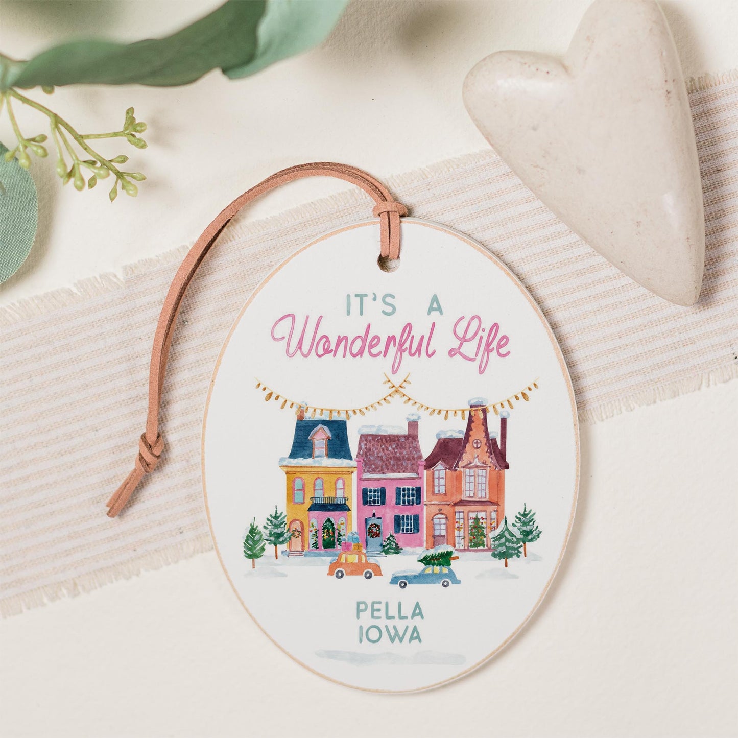 Oval Ornament-It's A Wonderful Life Pella Iowa -0