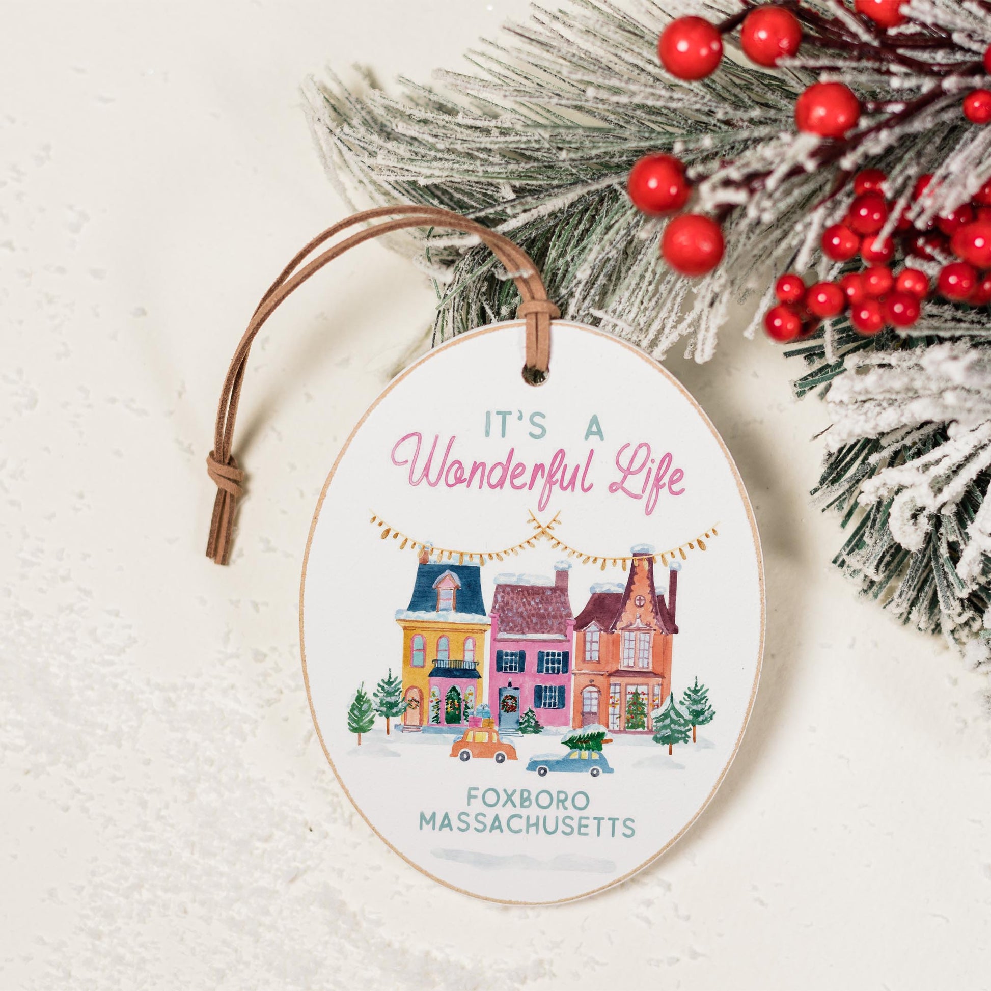 Oval Ornament-Wonderful Life Foxboro Massachusetts -1