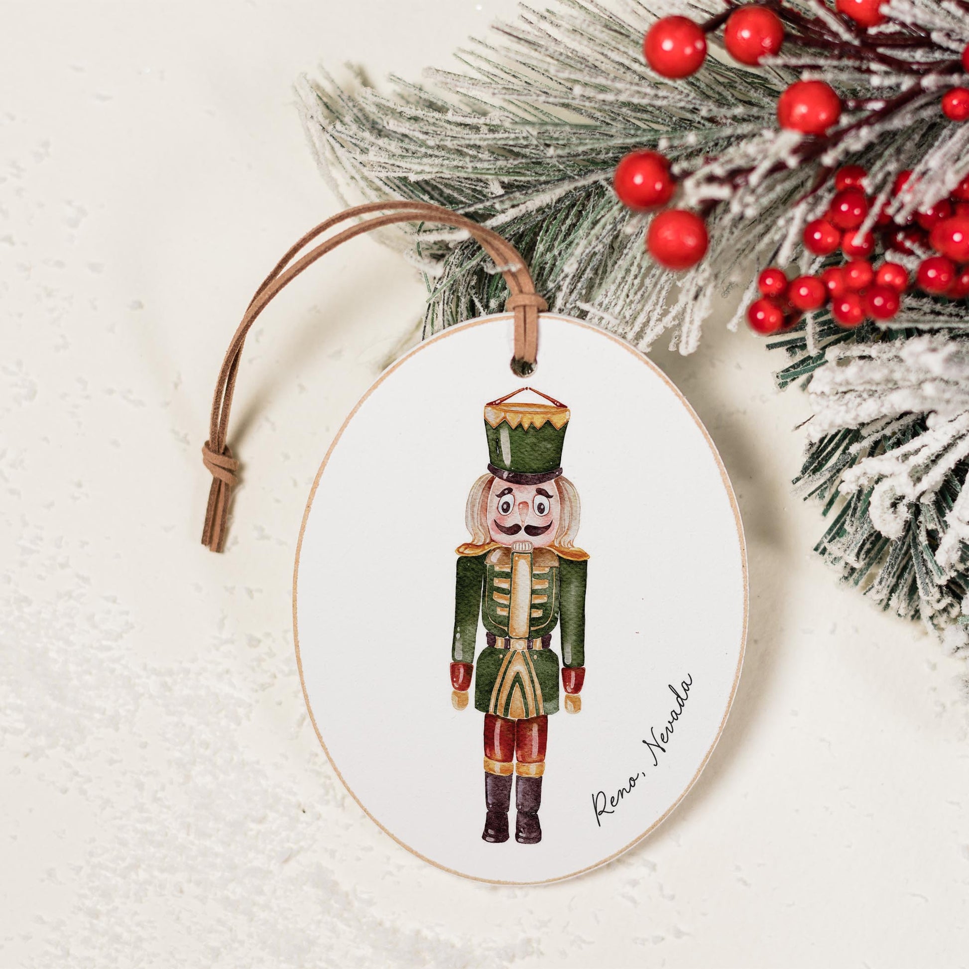 Oval Ornament-Green Nutcracker Reno Nevada -1