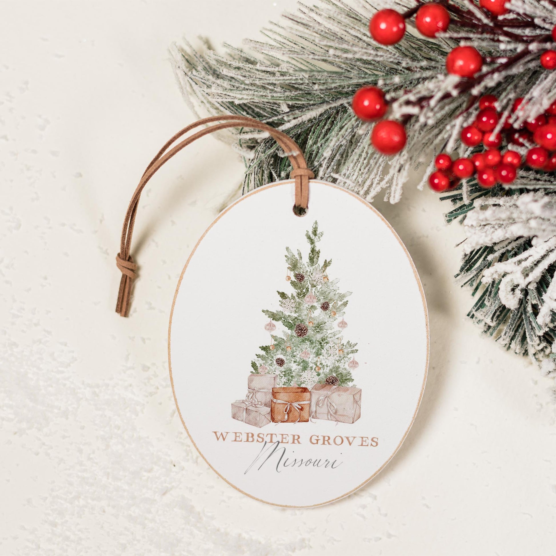 Oval Ornament-Crystal Cottage Tree Webster Groves Missouri -1