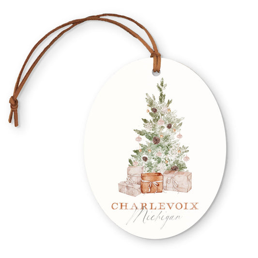 Oval Ornament-Crystal Cottage Charlevoix Michigan -0