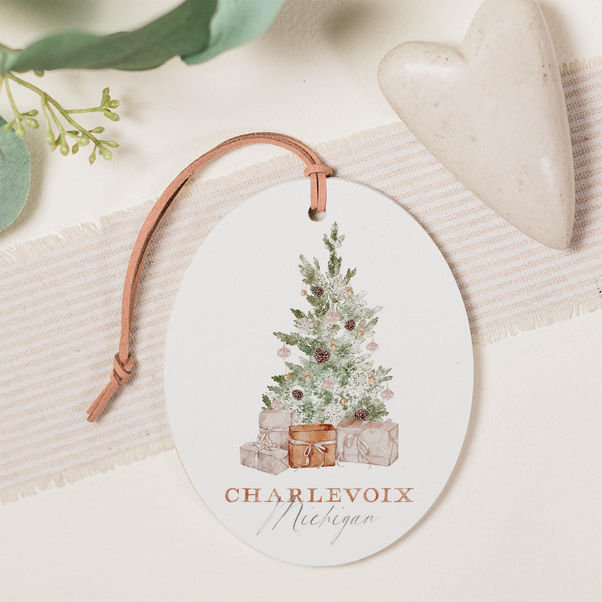 Oval Ornament-Crystal Cottage Charlevoix Michigan -1
