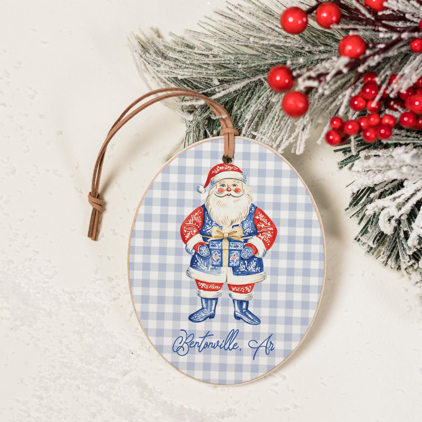 Oval Ornament-Love+Local Blue Noel - A Grand Millennial Christmas