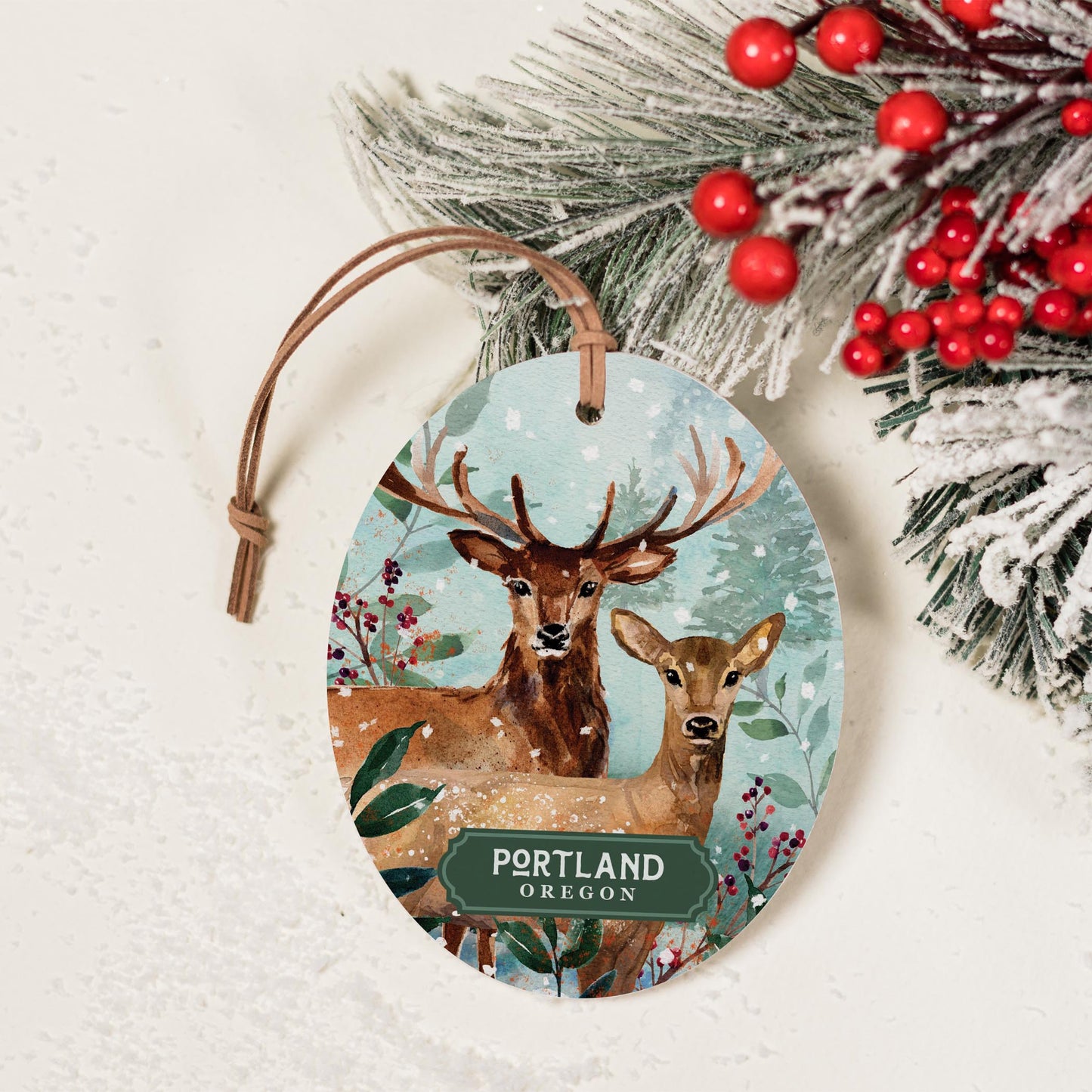 Oval Ornament-Love+Local Woodland -2