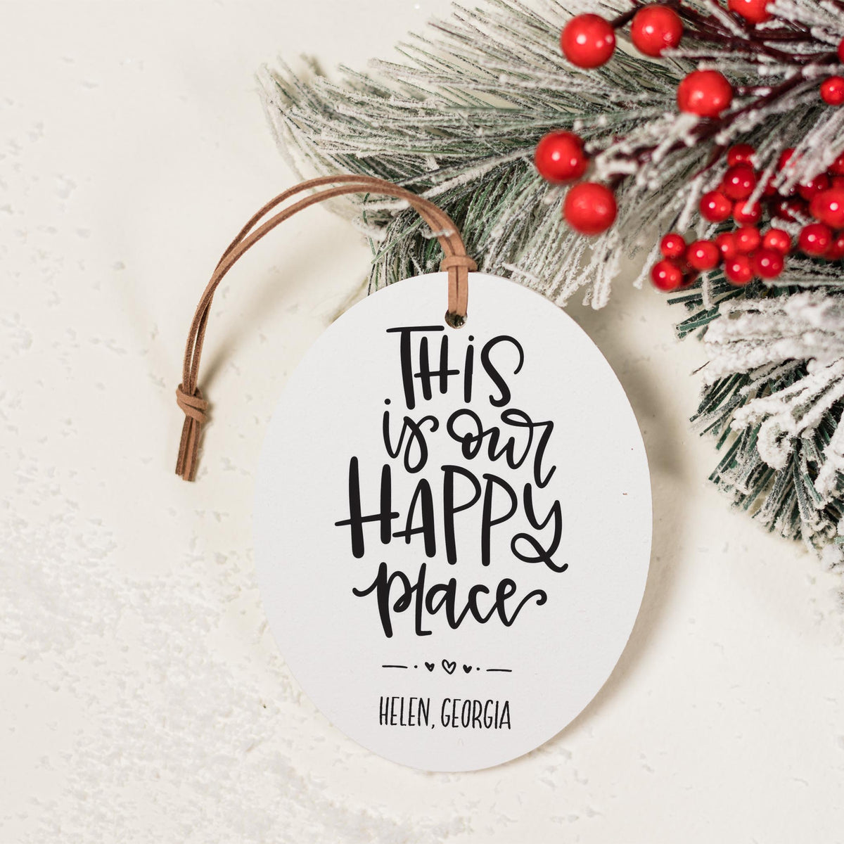 Oval Ornament-Happy Place Helen Georgia -2