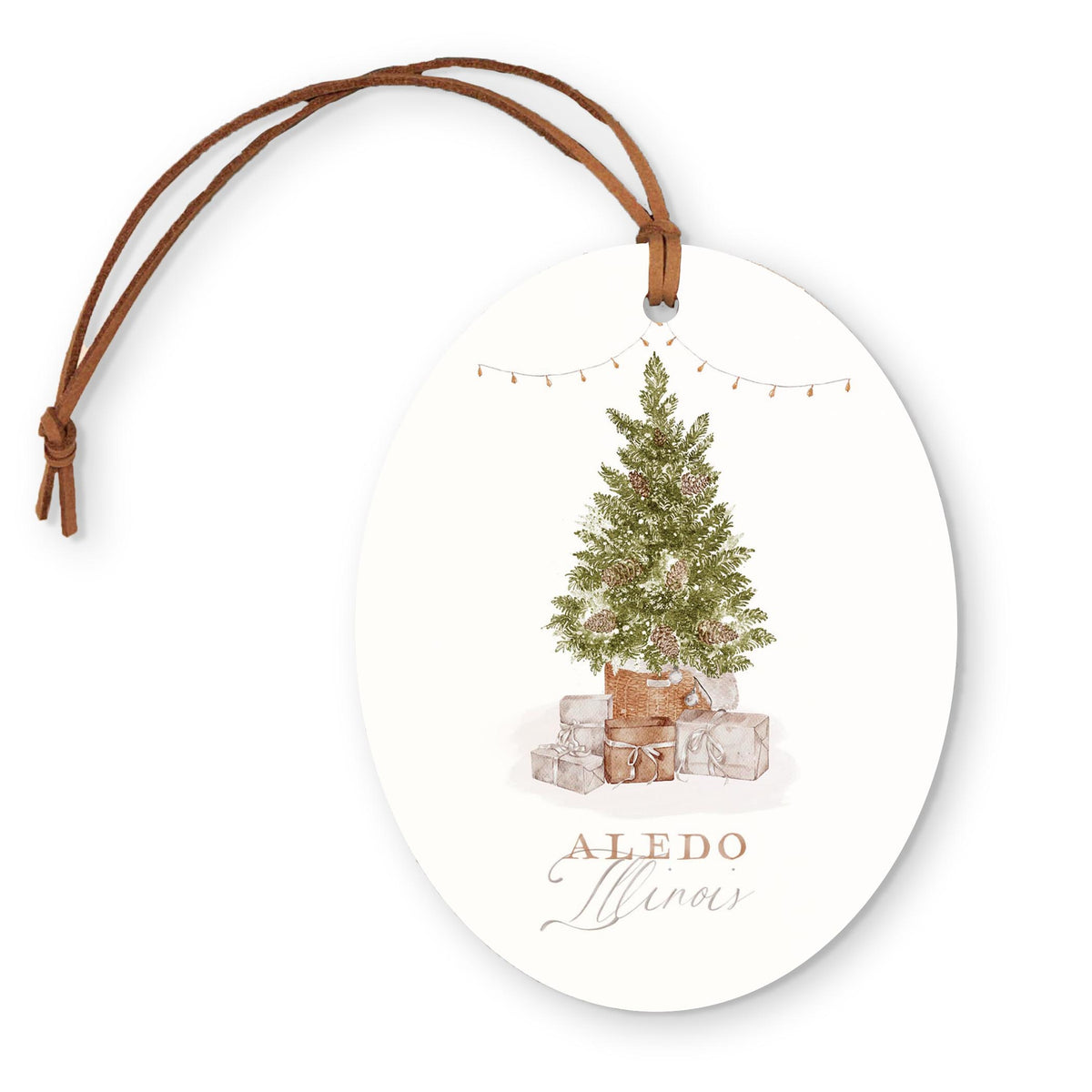 Oval Ornament-Cottage Tree Aledo Illinois -0