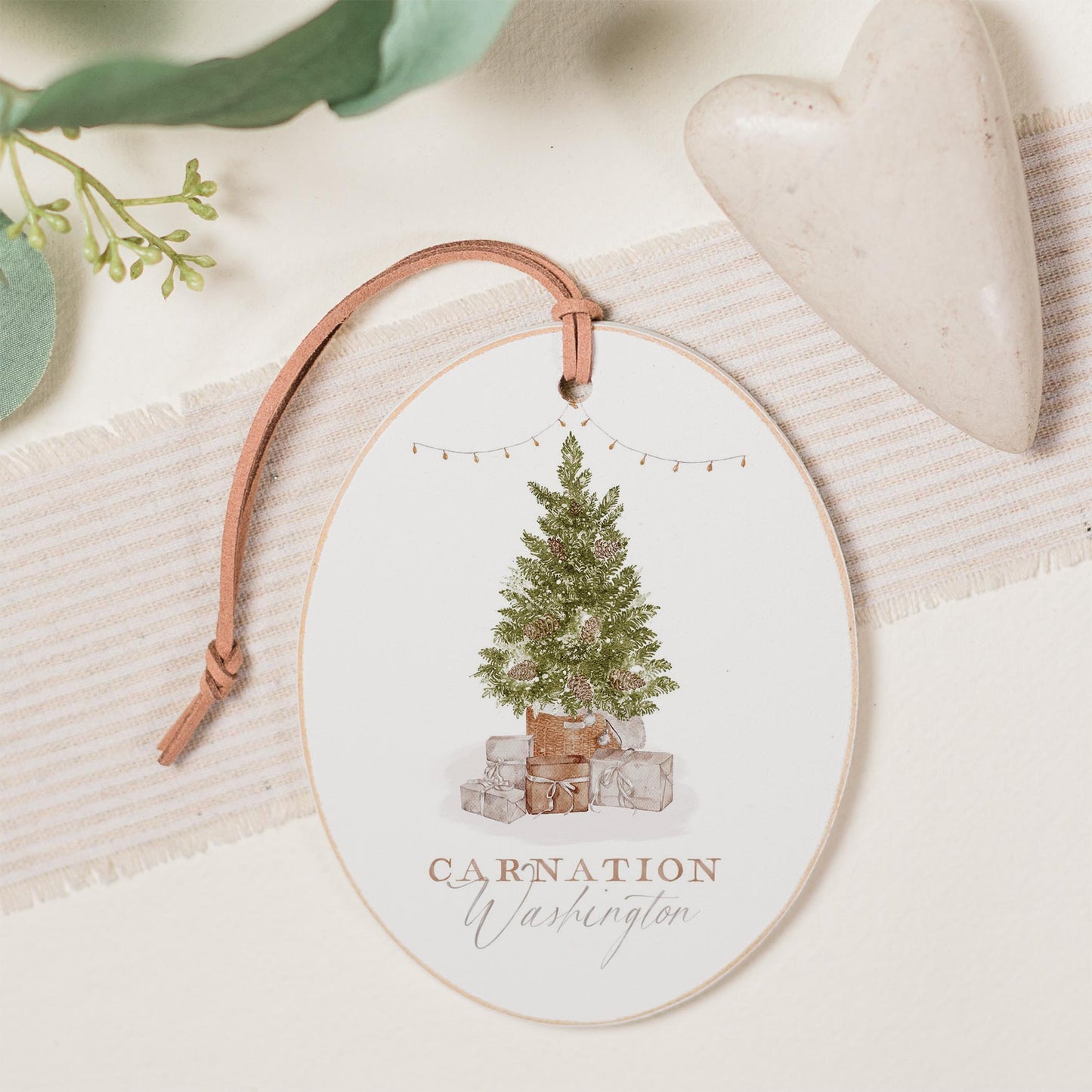 Oval Ornament-Cottage Tree Carnation Washington -0