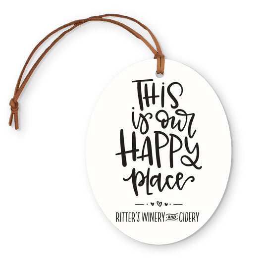 Oval Ornament-Our Happy Place Ritter's Winery & Cidery -0