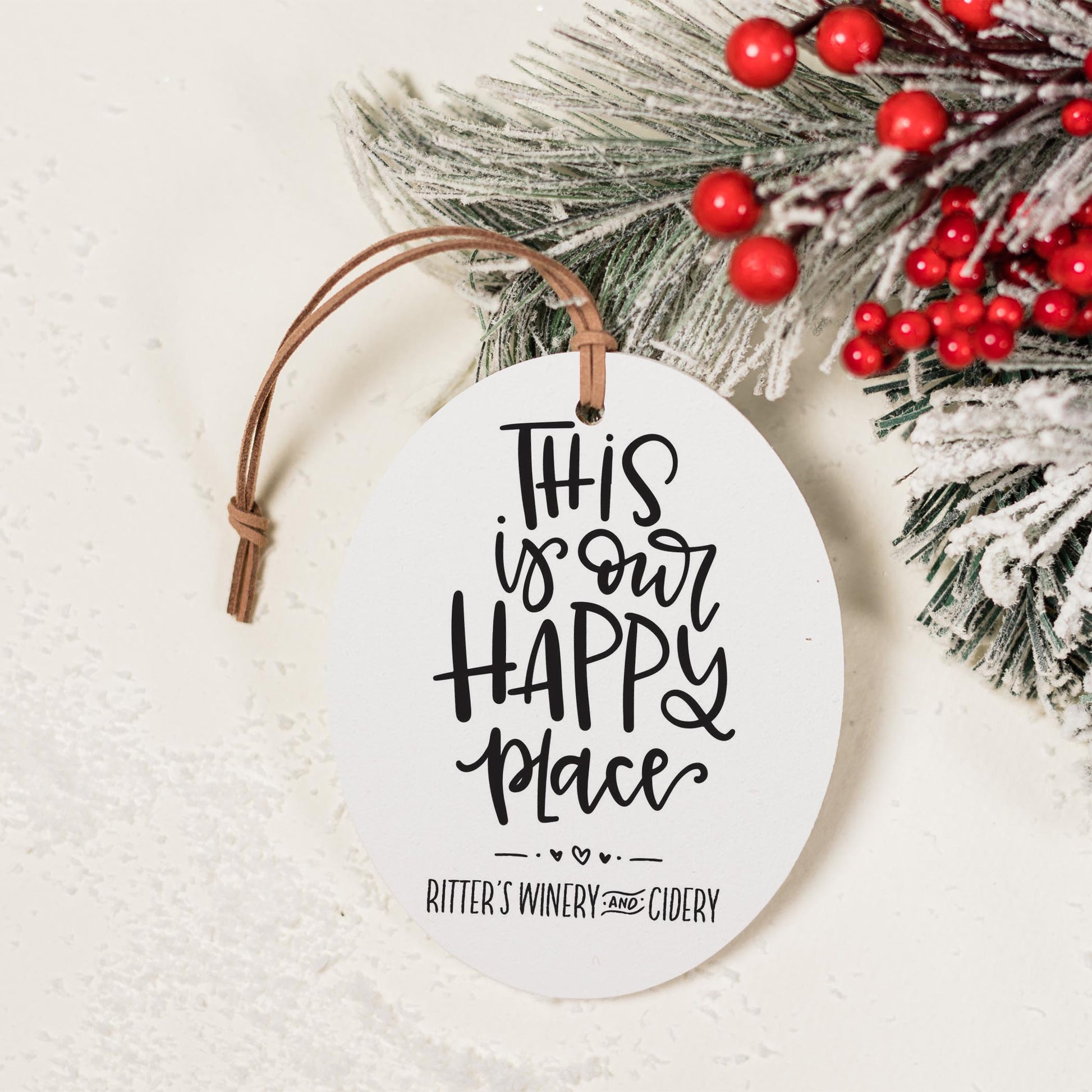 Oval Ornament-Our Happy Place Ritter's Winery & Cidery -2