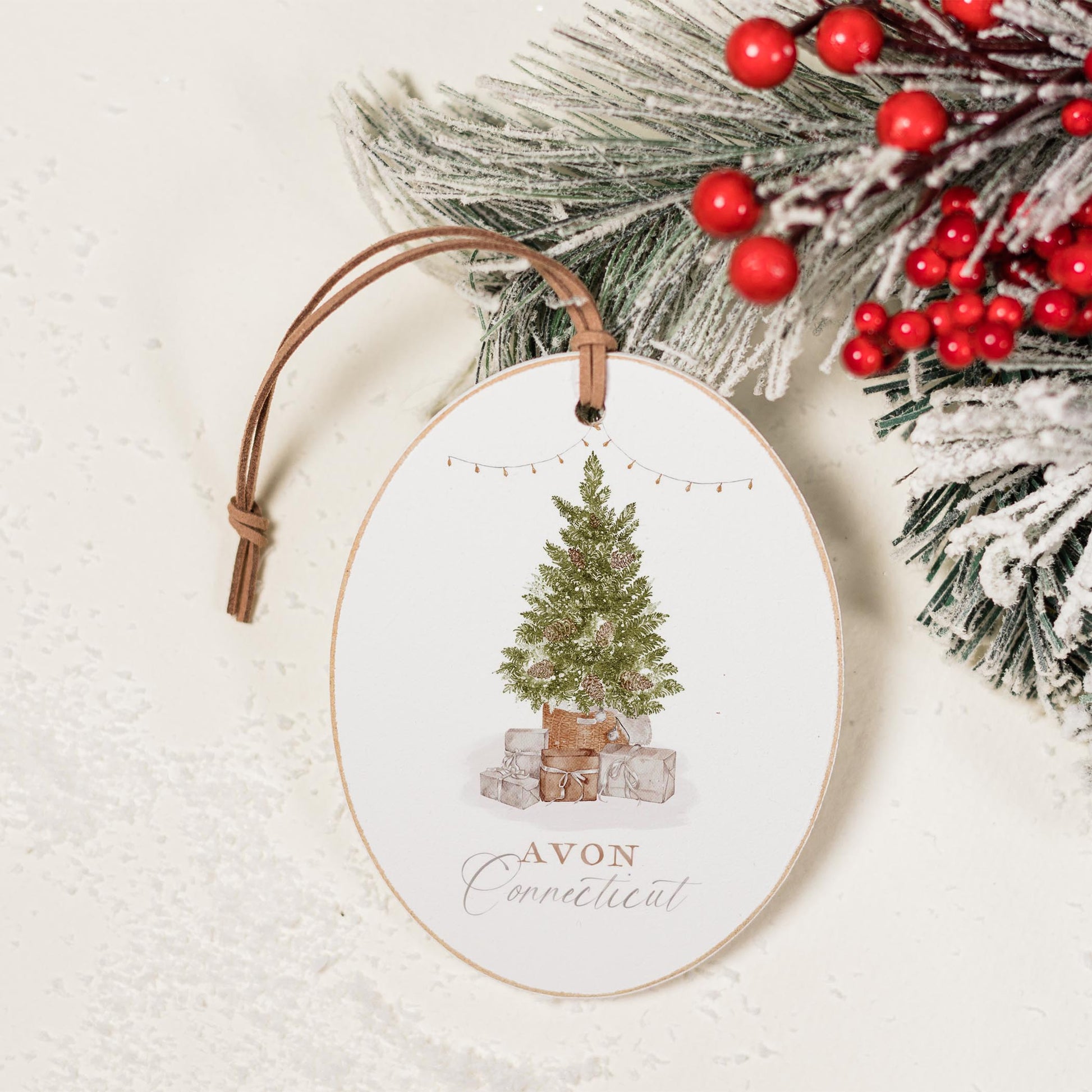Oval Ornament-Cottage Tree Avon Connecticut -1