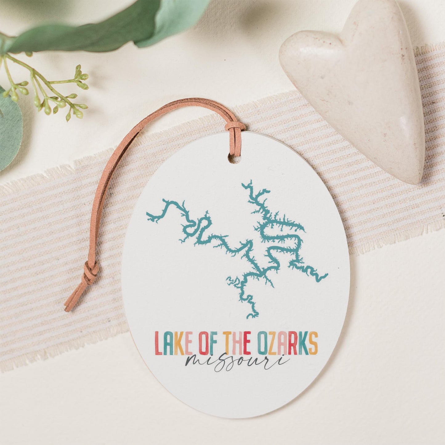Oval Ornament-Watercolor City Lake of the Ozarks Missouri -1