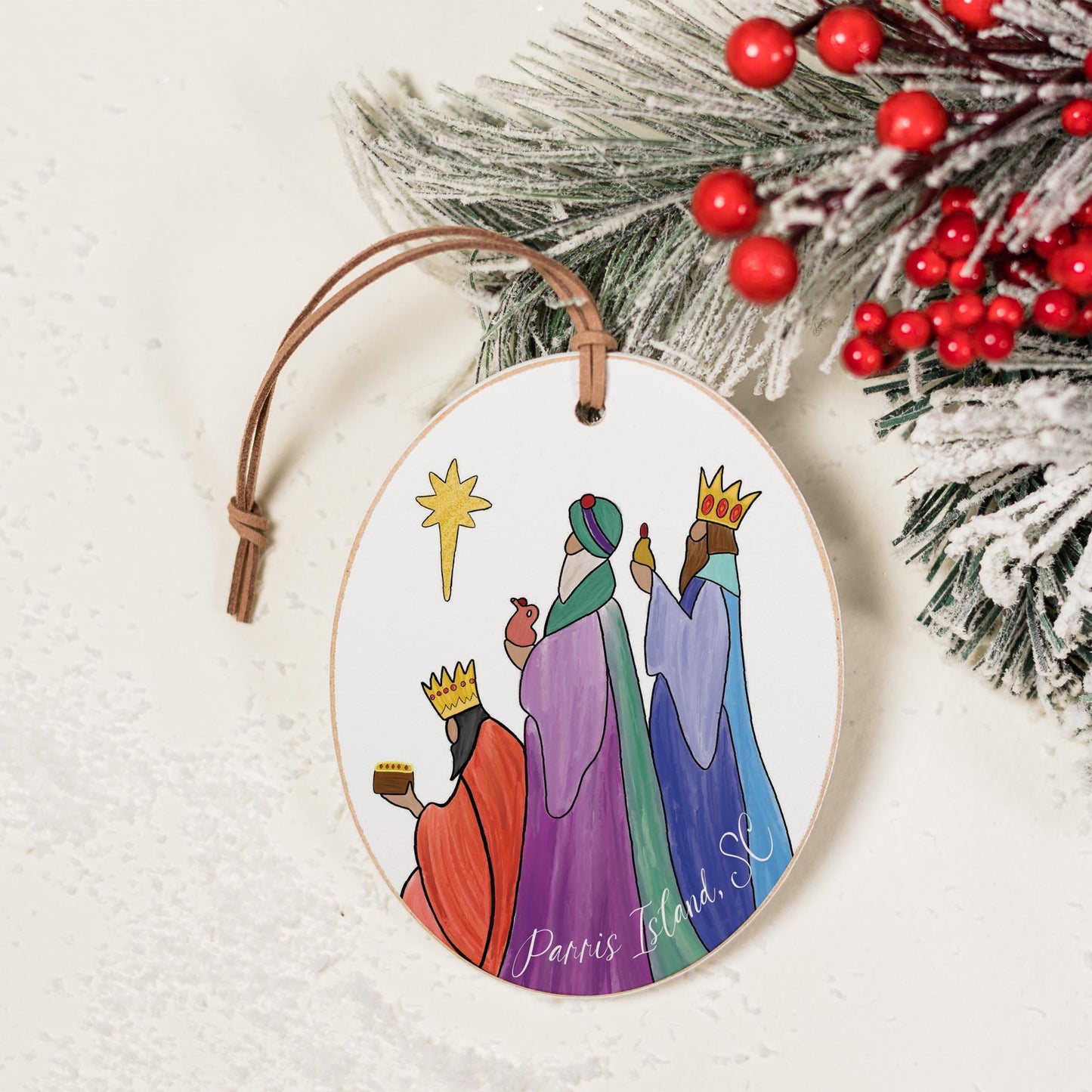 Oval Ornament-Wise Men Parris Island South Carolina -1