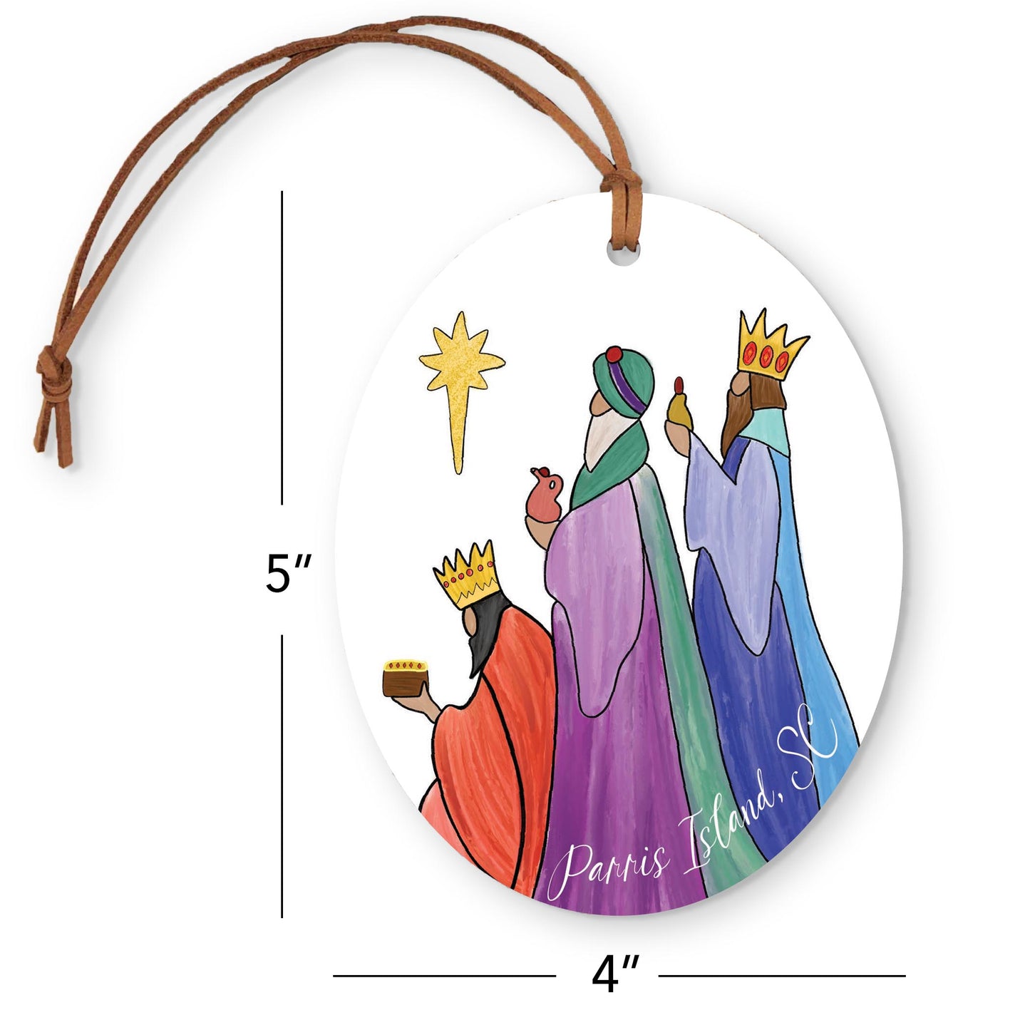 Oval Ornament-Wise Men Parris Island South Carolina -3