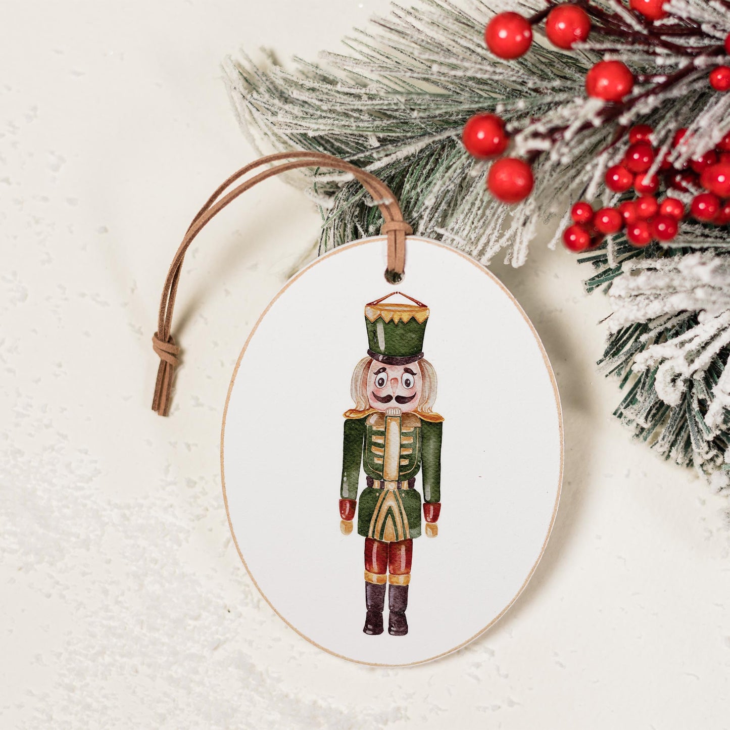 Oval Ornament-Green Nutcracker -1