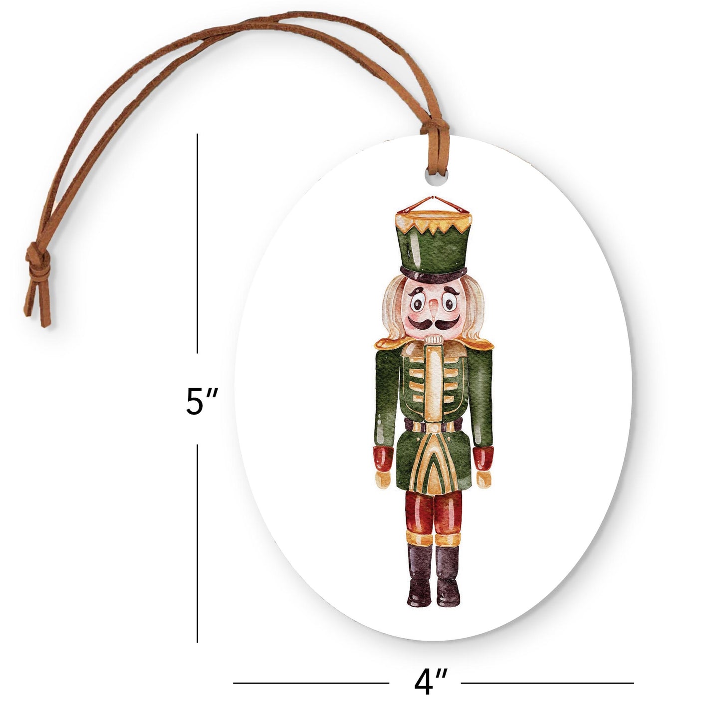 Oval Ornament-Green Nutcracker -3
