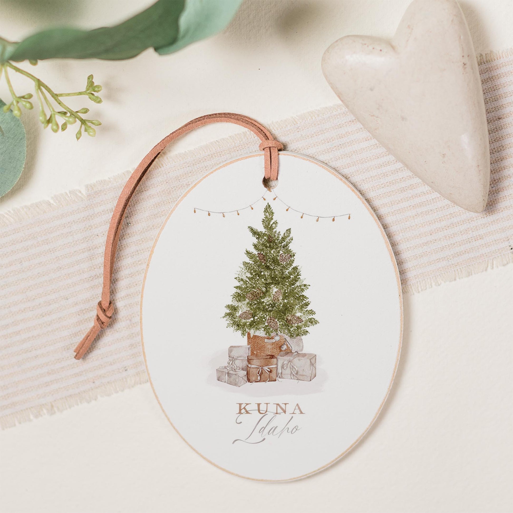 Oval Ornament-Christmas Cottage Tree Kuna Idaho -0