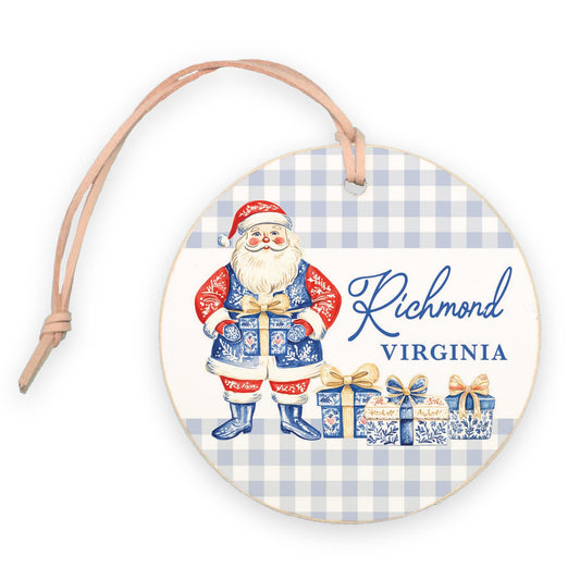 4" Round Ornament-Love+Local Blue Noel - A Grand Millennial Christmas -0