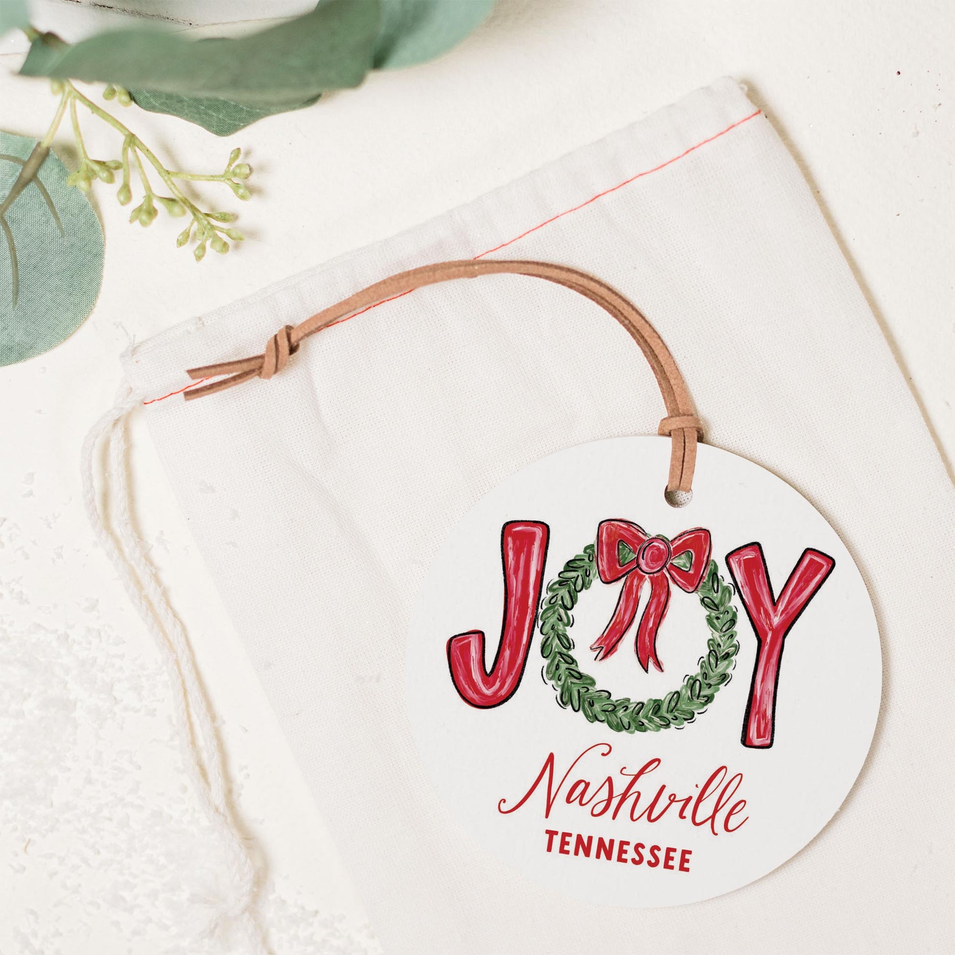 4" Round Ornament-Love+Local Make It Merry -1