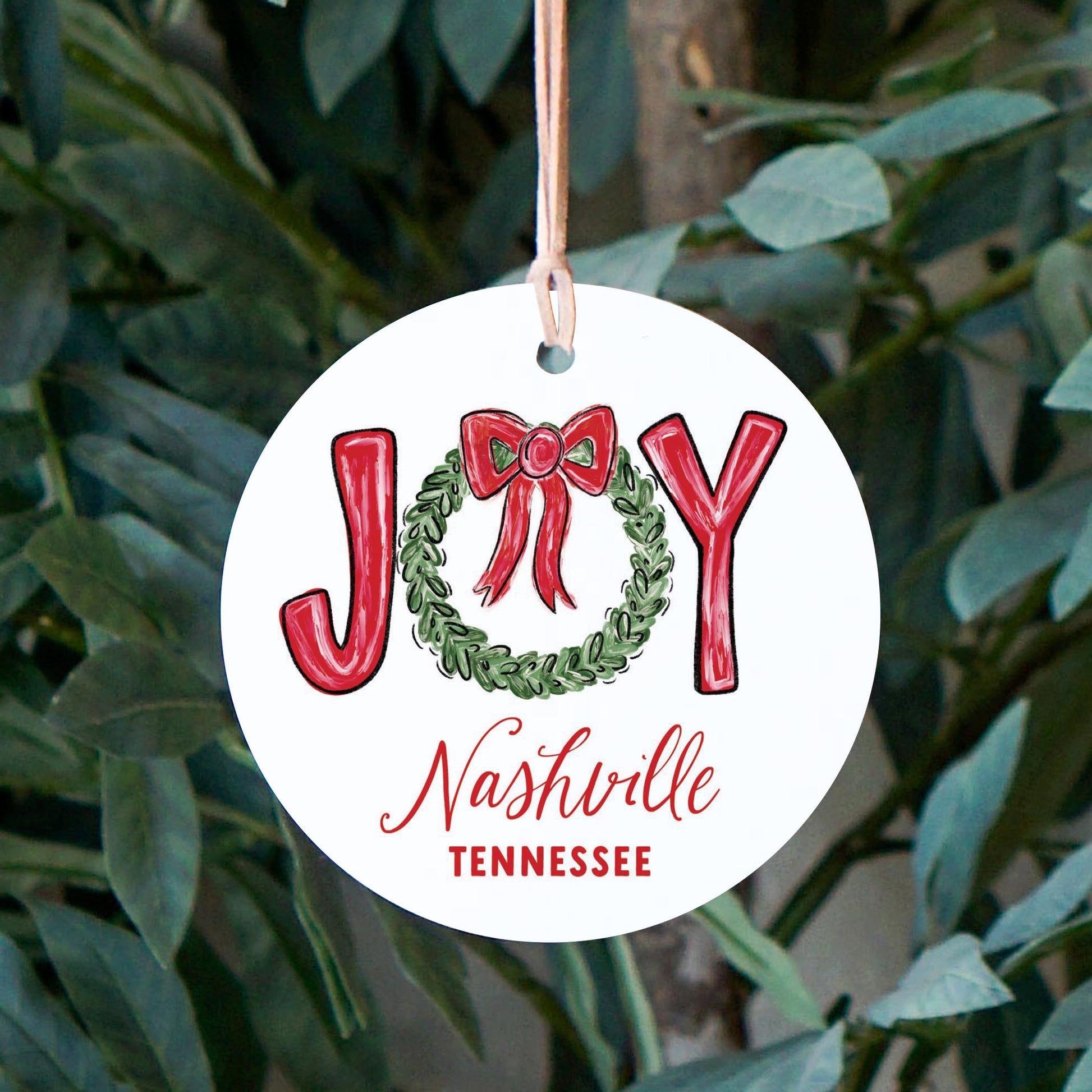 4" Round Ornament-Love+Local Make It Merry -2