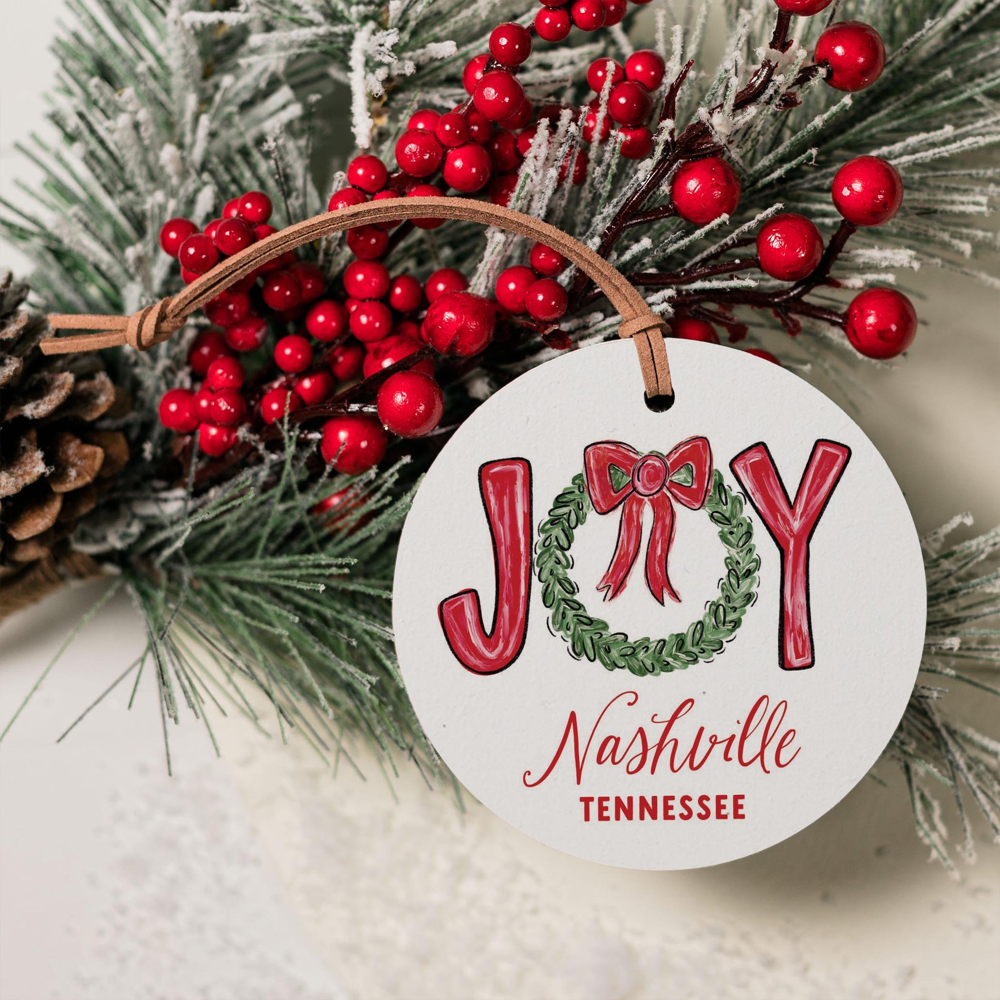 4" Round Ornament-Love+Local Make It Merry -3
