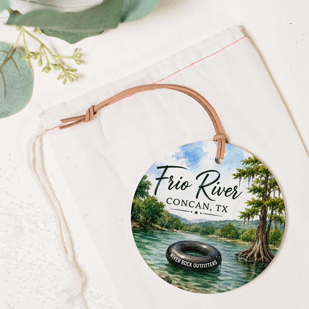4" Round Ornament-Frio River Concan Texas -1