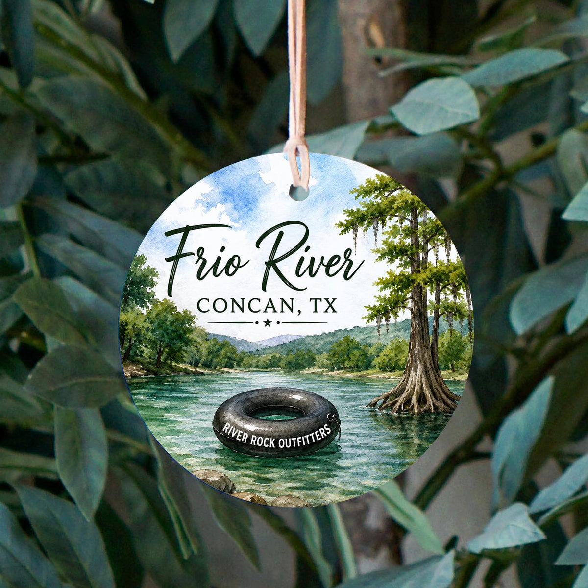 4" Round Ornament-Frio River Concan Texas -2