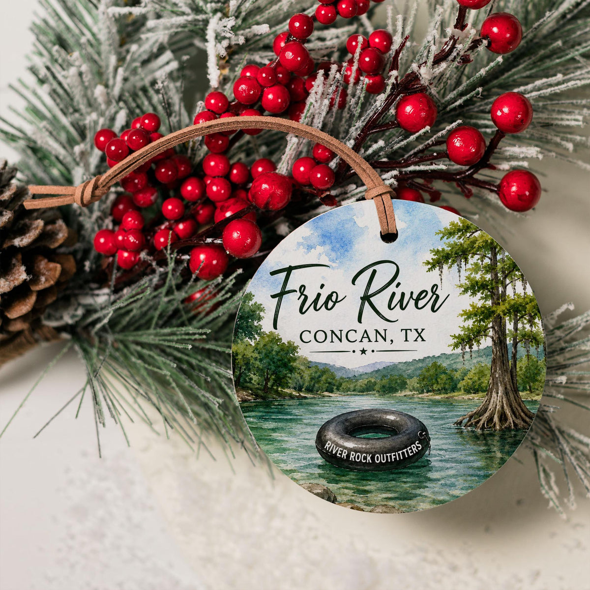 4" Round Ornament-Frio River Concan Texas -3