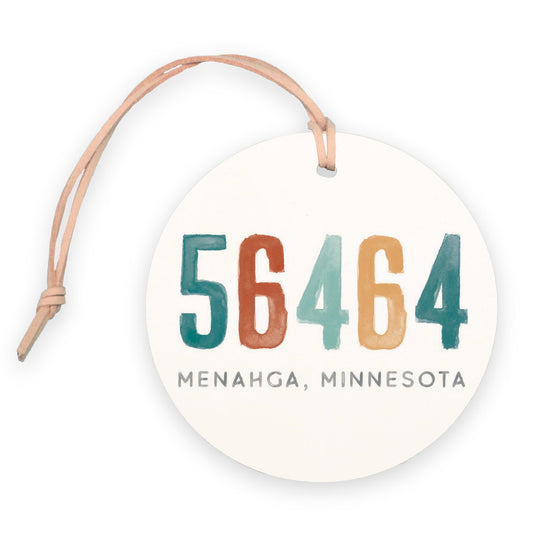 4" Round Ornament-Watercolor City Nature Walk Menahga Minnesota 56464 -0