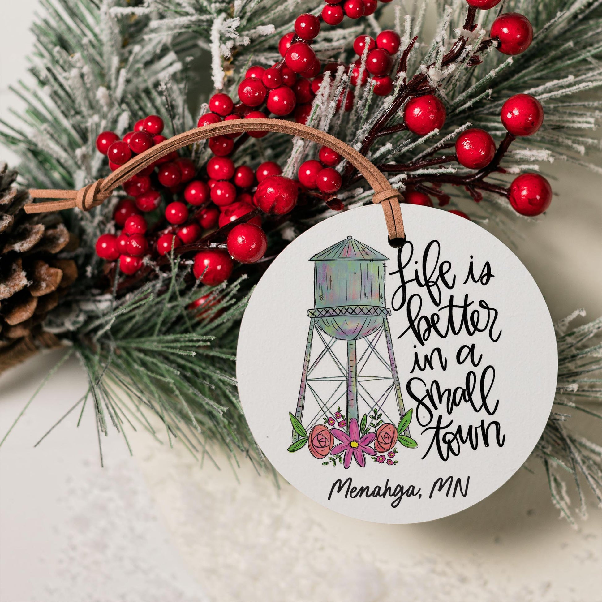4" Round Ornament-Small Town Menahga Minnesota -3