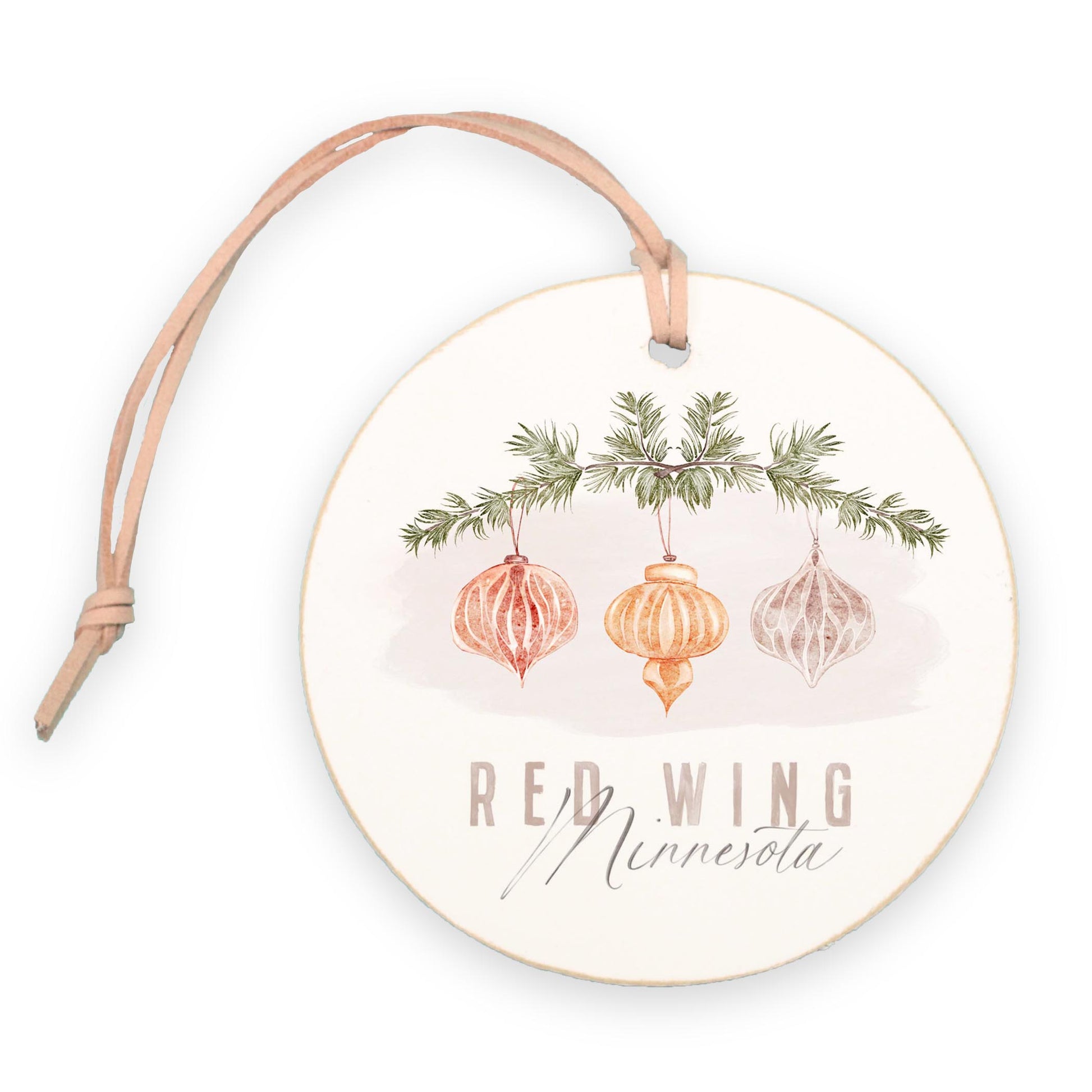 4" Round Ornament-Holiday Ornaments Red Wing Minnesota -0