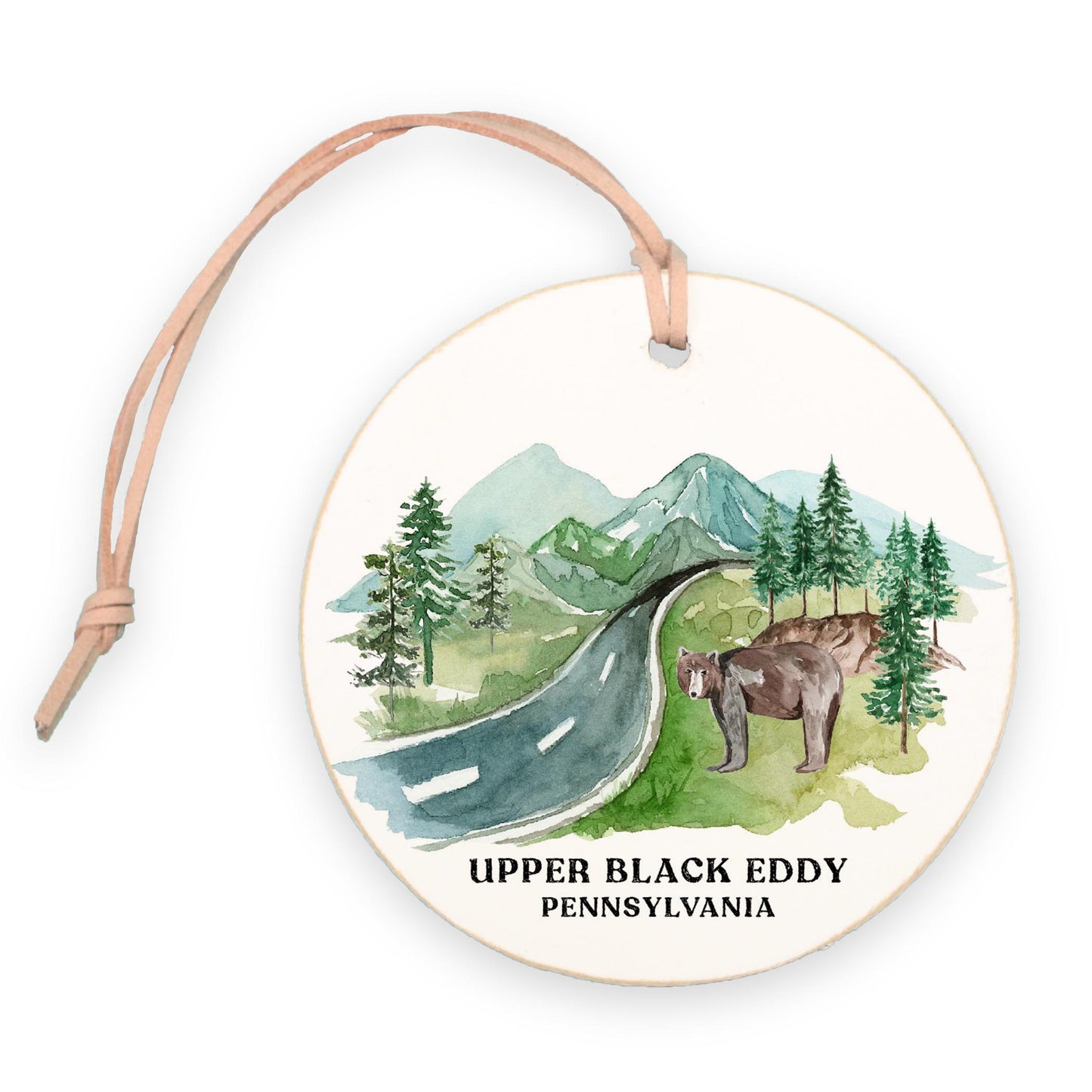 4" Round Ornament-Mountain Road Upper Black Eddy PA