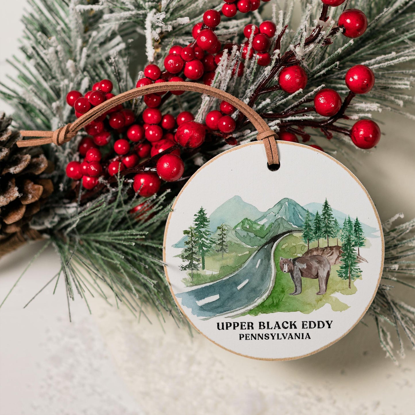 4" Round Ornament-Mountain Road Upper Black Eddy PA