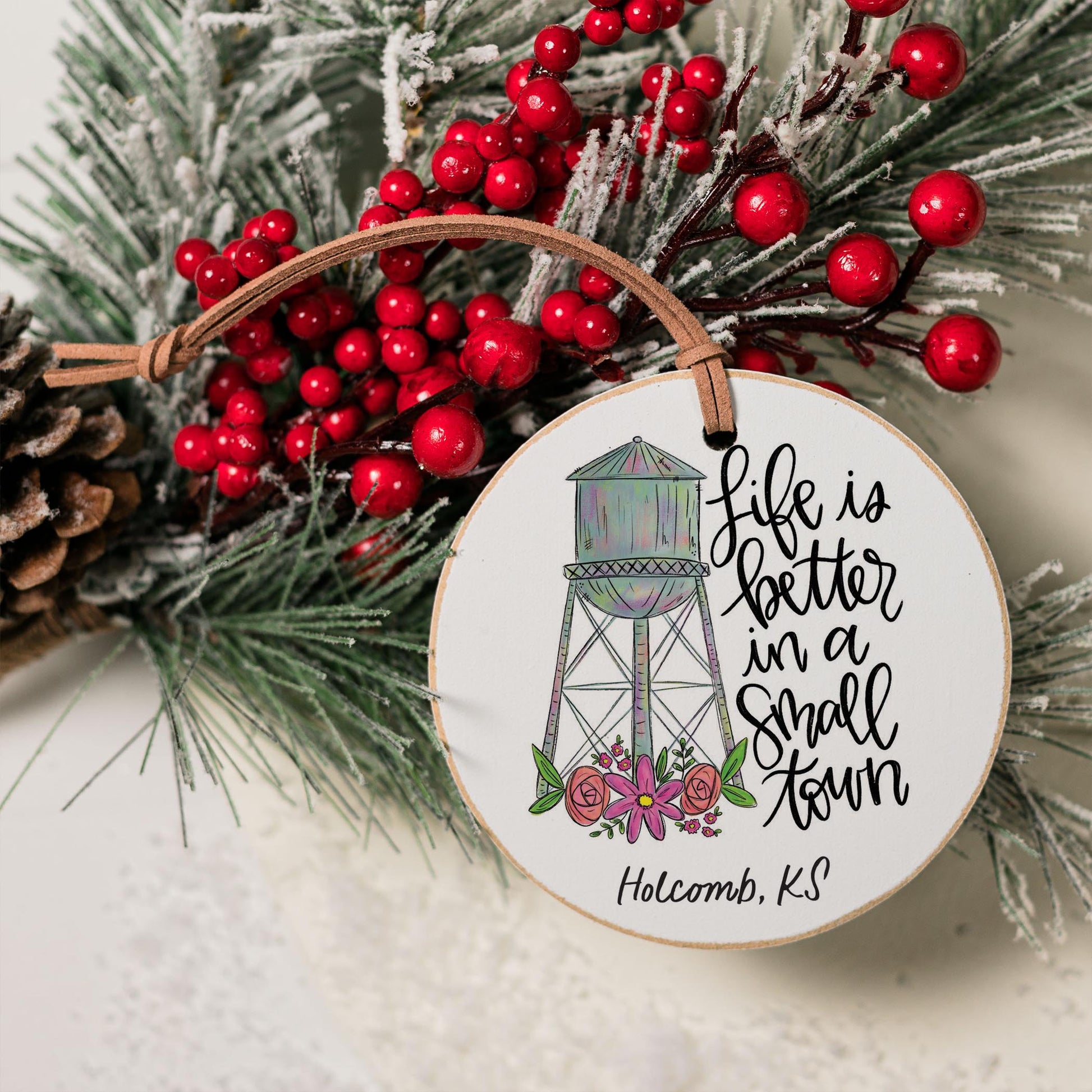 4" Round Ornament-Life Is Better In A Small Town Holcomb Kansas -3