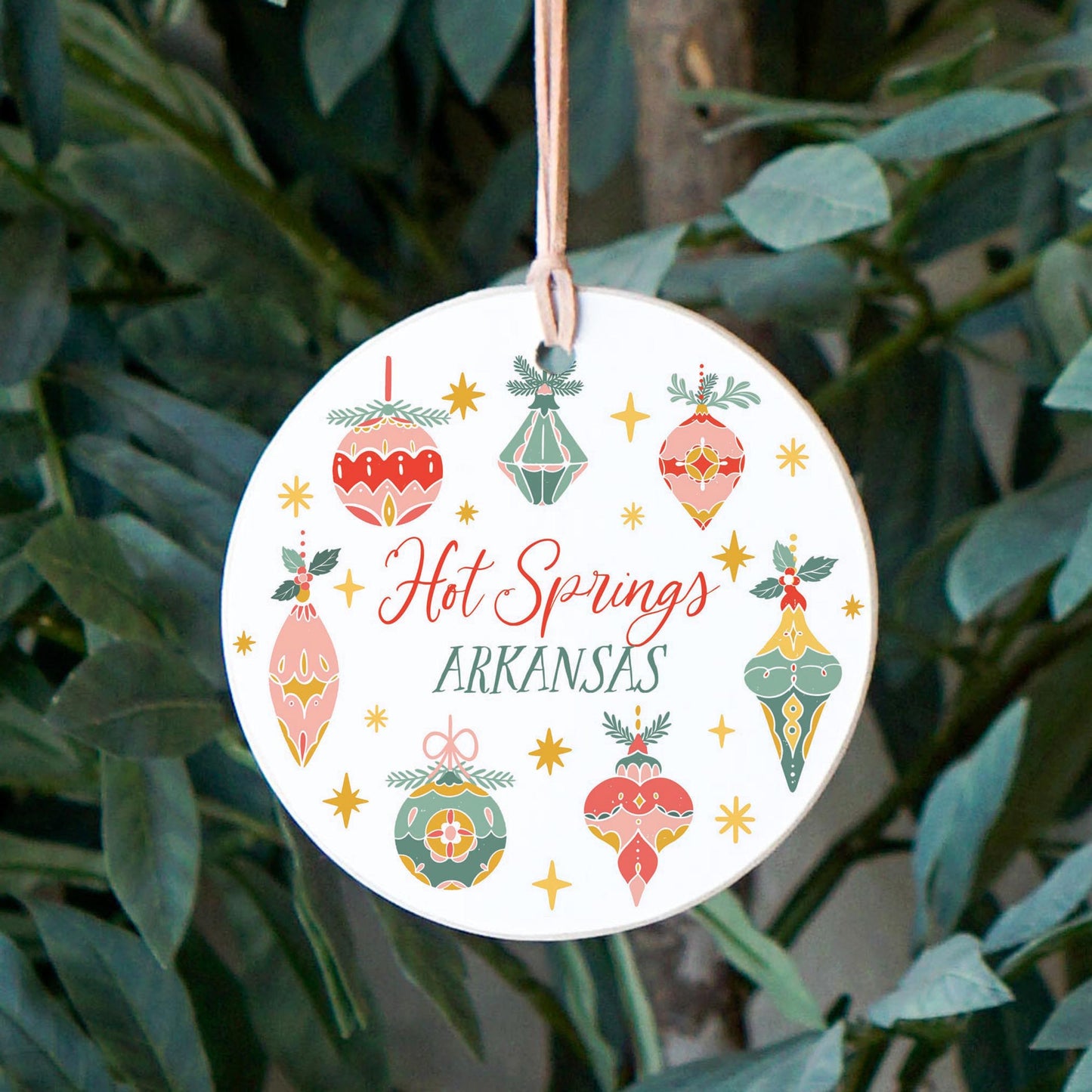 4" Round Ornament-Ornament Gems Hot Springs Arkansas